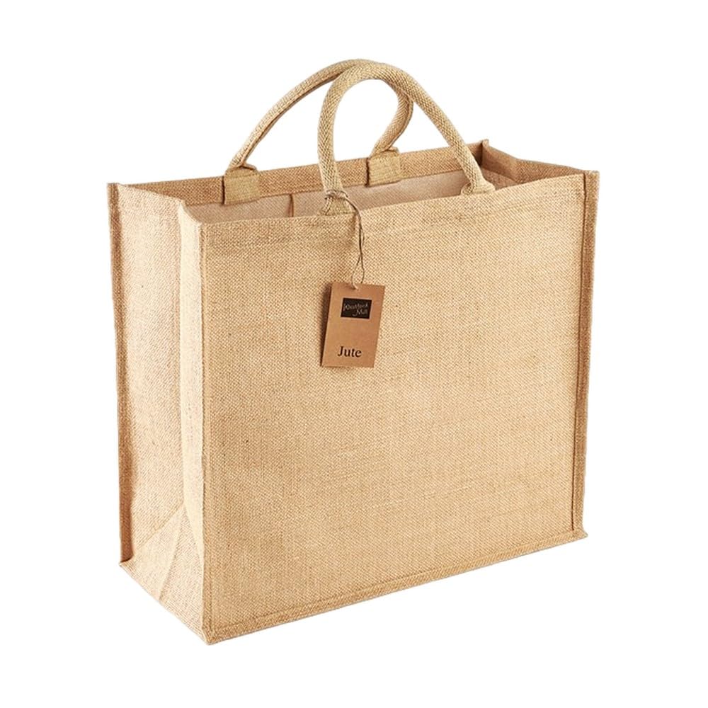Westford Mill Jumbo Jute Shopper Bag (29 Litres) (Pack of 2) - Reusable, Eco-Friendly Tote Bags