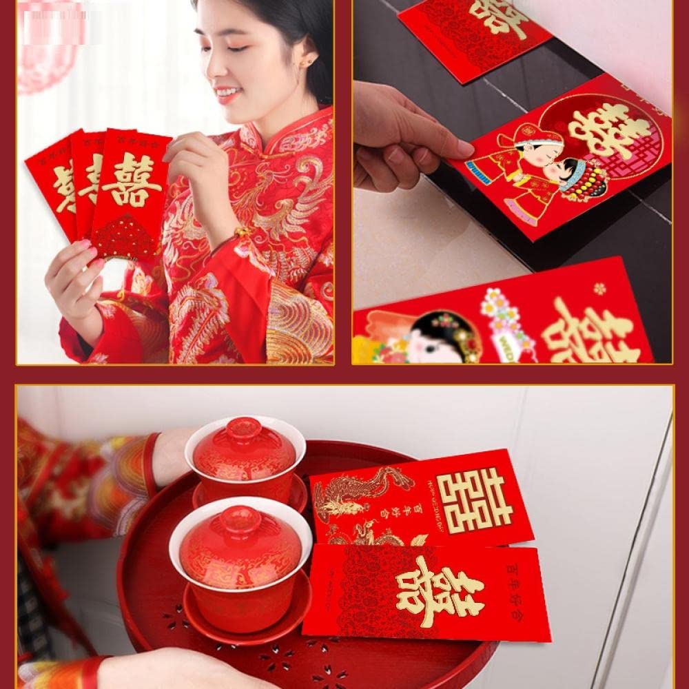 赤塗木箱　バニティージュエリーボックス　双喜吉祥図案　祝結婚記念　中国 Amazon | LZHLMCL 中国のお祝いの赤い封筒 12pcs結婚式の双喜紋赤い