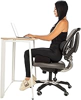 Vista 10 de Almohada de apoyo lumbar para silla de oficina, soporte de espalda desmontable para silla de oficina, almohada lumbar, almohada de apoyo Azul