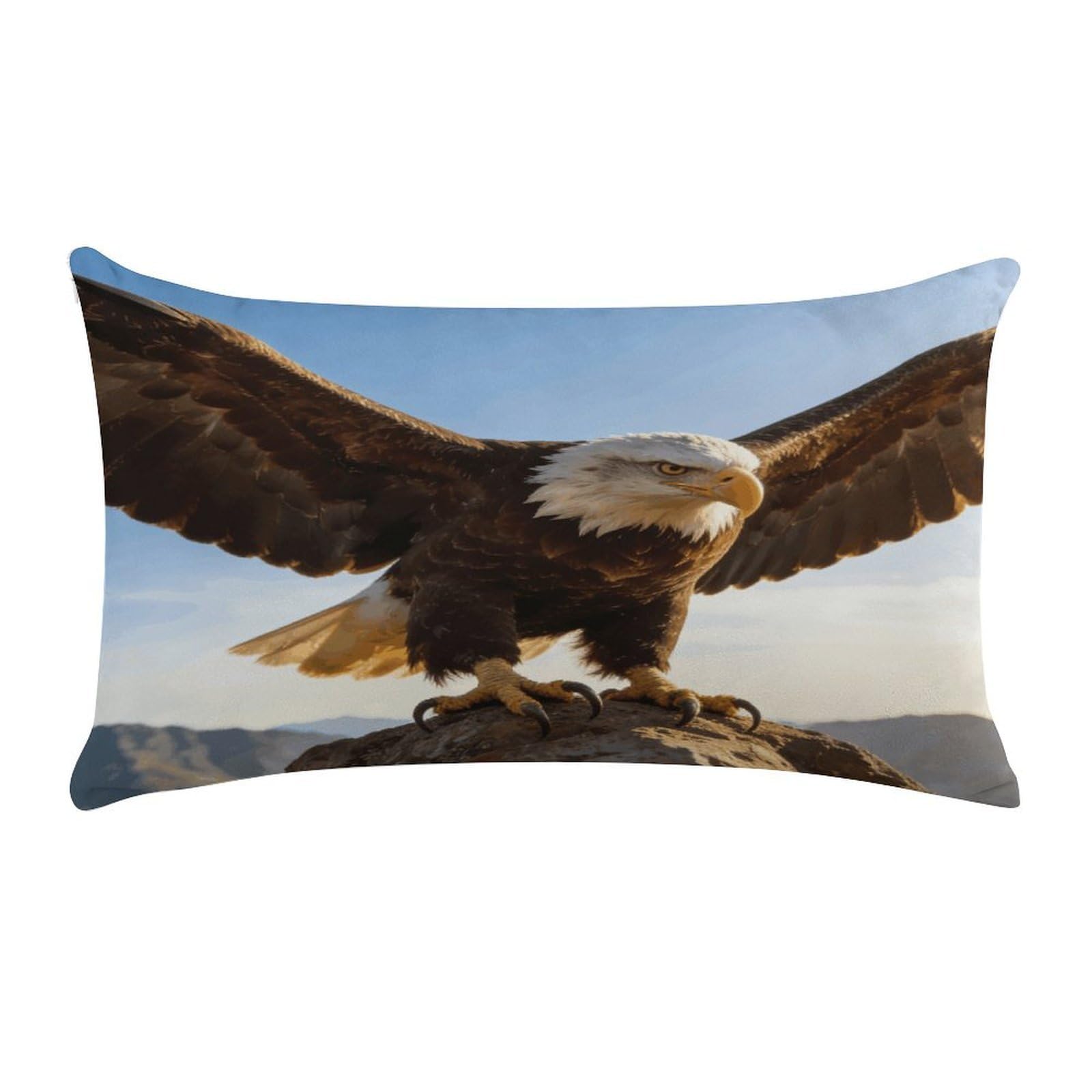 Khauerbc Style Fierce Eagle And National Flagpillow Cases Standard,Ultra Soft Microfiber Pillowcase With Zipper Closure,Bed Pillowcases Cover With Zipper For Bedroom, Sofa, Couch.