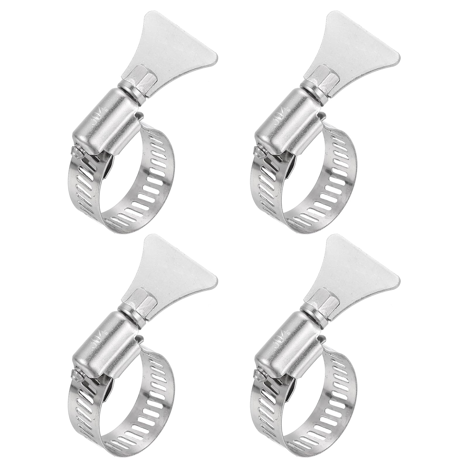 sourcing map 4pcs Hose Clamps 14-27mm(0.6"-1.1") Adjustable 304 Stainless Steel Worm Gear Hose Clips Assortment Kit for Plumbing Dryer Vent Automotive Dust Collector