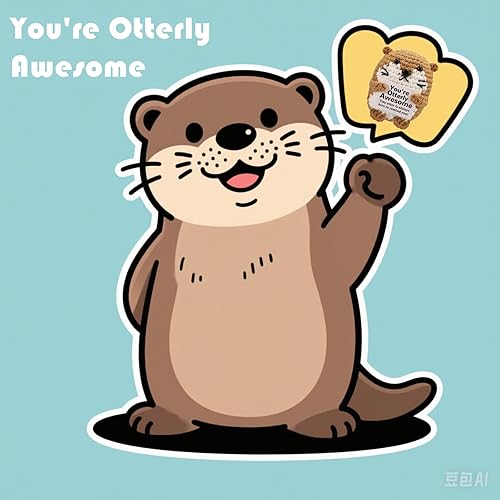 Miniatura 3 de Crochet decorativo positivo de nutria marina, 3 pulgadas hecho a mano, adorable animal de lana de punto con tarjeta positiva para decoración de