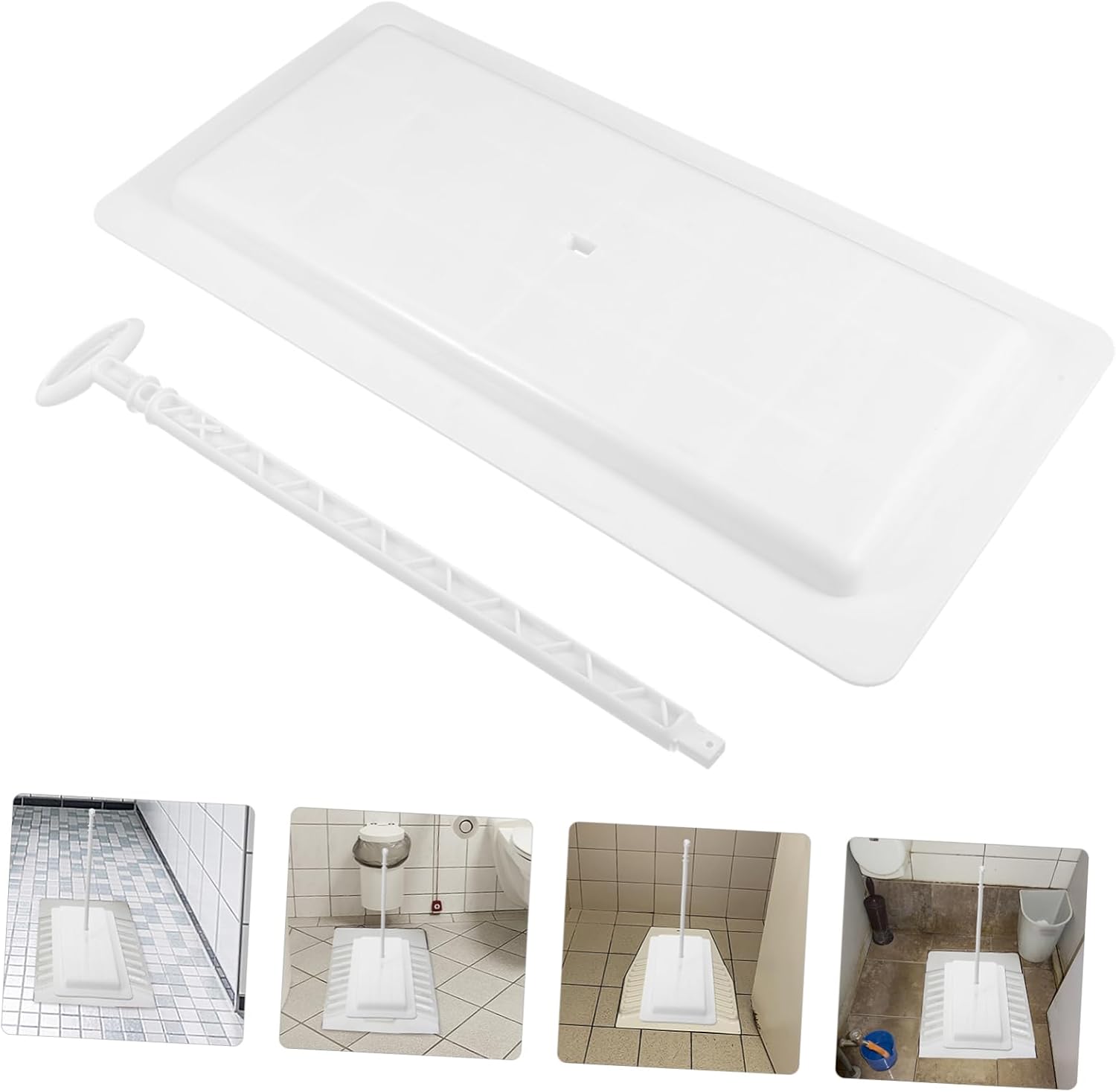 FRCOLOR 1Set Durable Squat Toilet Cover Lid Bathroom Squat Pan Lid Easy to Install Odor Blocking Design Non Slip Surface for Safety and Convenience