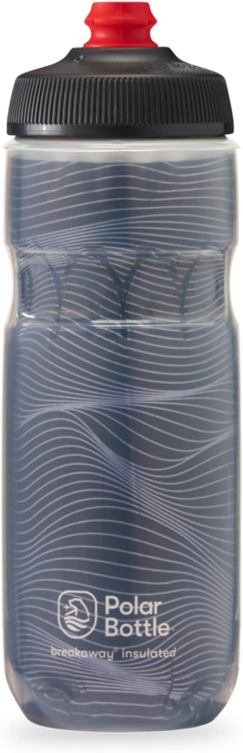 Breakaway Insulated Water Bottle - BPA Free, Cycling & Sports Squeeze Bottle (Jersey Knit - Charcoal, 20 oz)