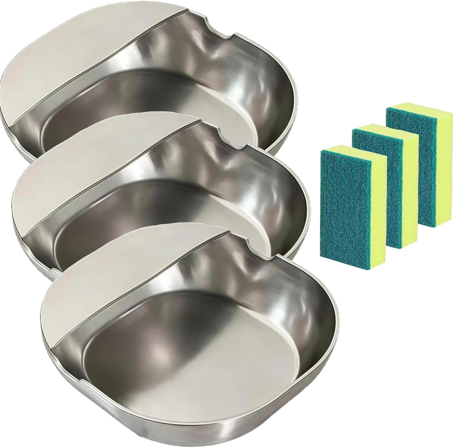 304 Stainless Steel Spoon Rest & Multipurpose Kitchen Utensil Holder, Heavy Duty Utensil Holder for Stove Top, Self-Standing Ladle Holder With Stable Base, for Ladles, Tongs, Spatula (5pcs)