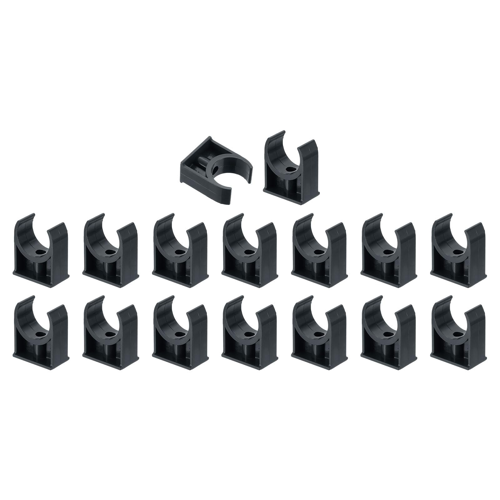 TA-VIGOR 32mm PVC Water Pipe Clamps Clips, 16pcs U-Shaped Tubing Hose Buckles for 32mm OD Tubing, TV Trays Hose Hanger Support Pex Tubing Hose Clamps Universal Single Pipe Clip