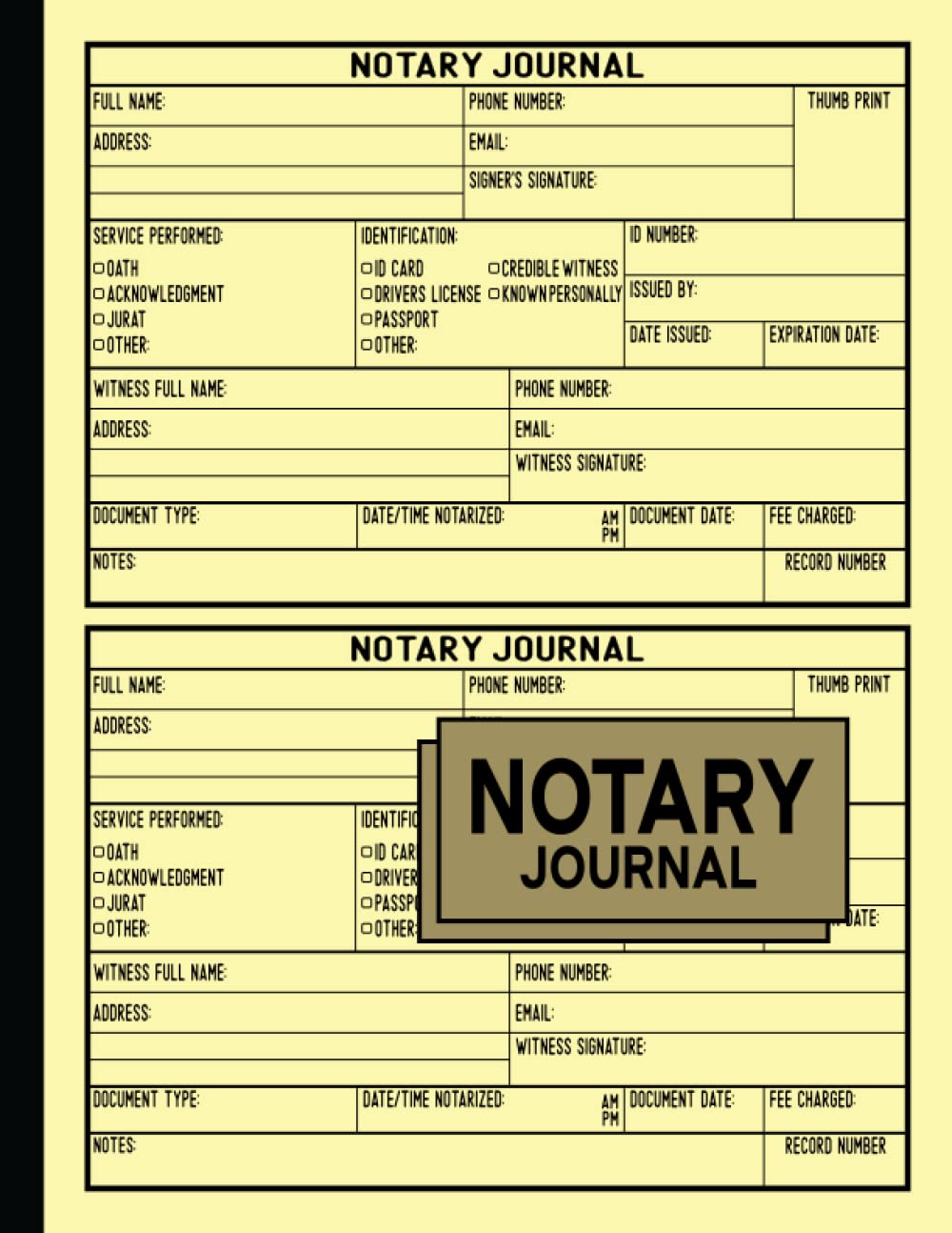 Buy Notary Records Journal A Notary Services Receipt Book. Notary Log