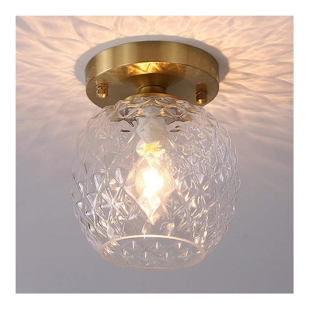 ITOSUI Modern Farmhouse Glass Pendant Lamp Shade Ceiling Light - Simple Semi Flush Mount Light Fixture for Hallway, Corridor, Kitchen, Entryway, Bedroom(B)