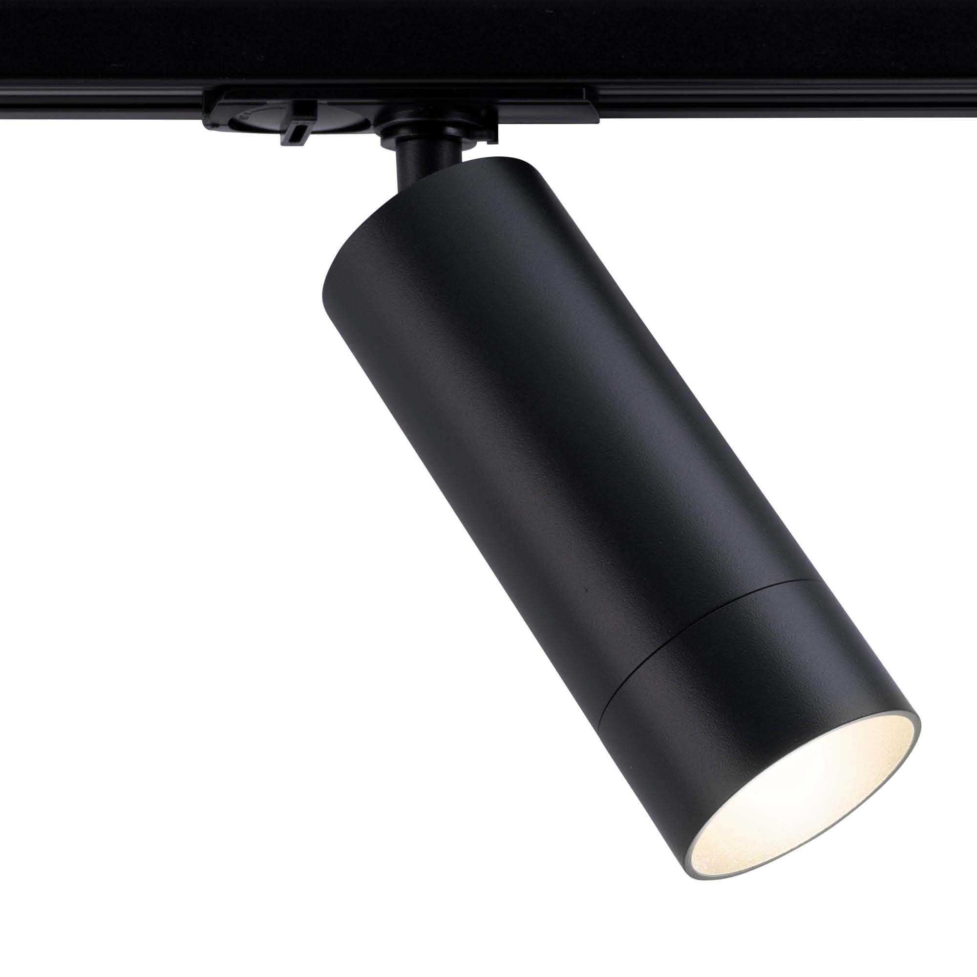 Ledvion - Système d’éclairage LED monophasé, 2m, Rail Monophasé, 3W, Noir, 2700K, 6 spots GU10 orientables, luminaire plafonnier, spot plafond, rail led, plafonnier moderne design
