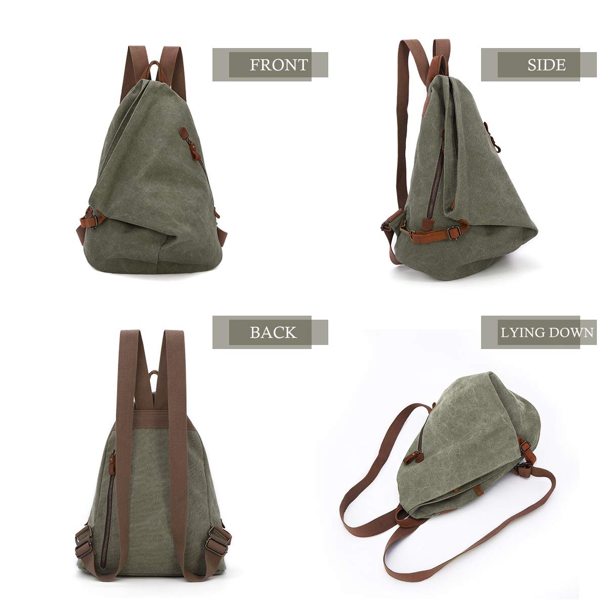 Zaino vintage in tela - Zaino da viaggio grande casual Zaino da viaggio all'aperto Zaini da trekking Borsa a tracolla per uomo Donna