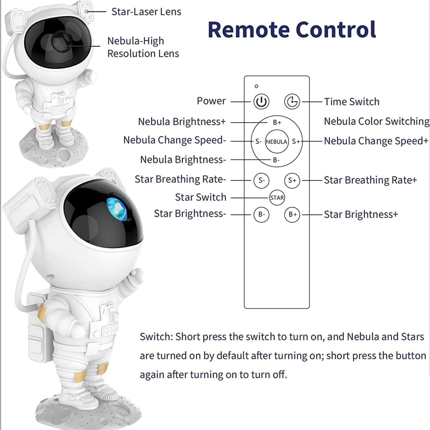 Astronaut Star Projector Night Light - Rotating Galaxy Lamp -4 Astronaut Star Projector Night Light - Rotating Galaxy Lamp -4