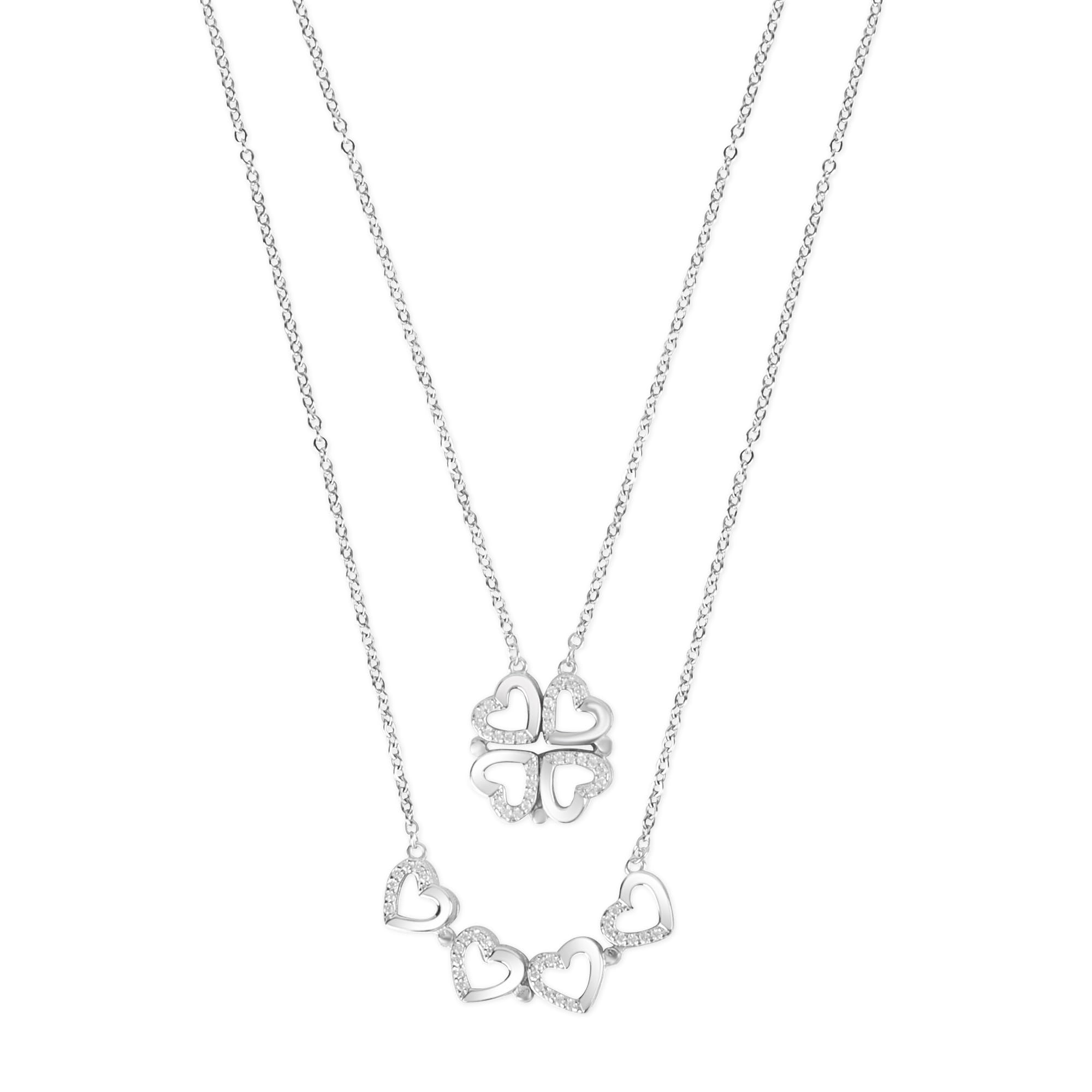 Silver Chest 925 Silver Pendant for Women and Girls with Silver Chain | Two In One Magnetic Silver Necklace with AAA Cubic Zirconia stones