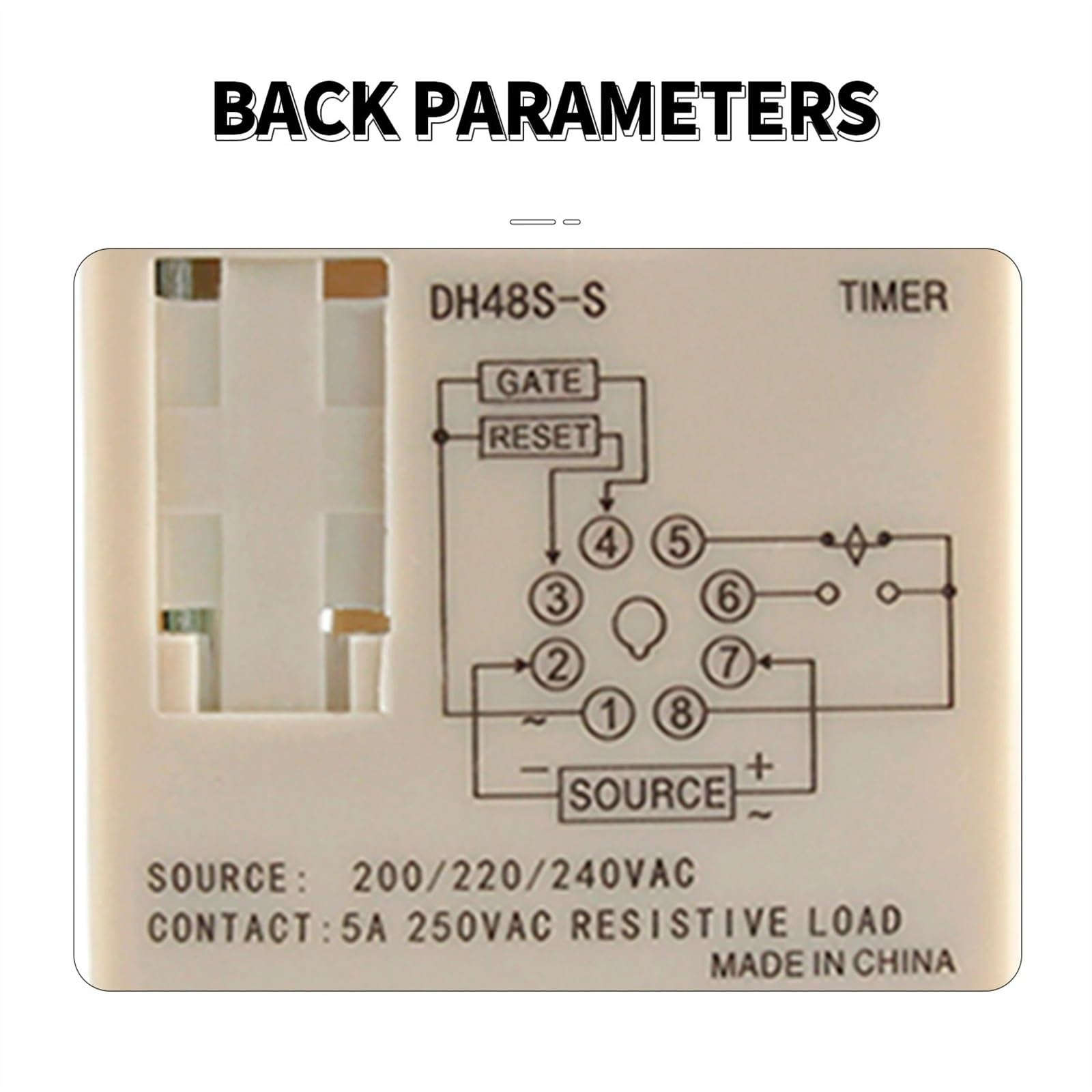 AC 110V 220V DC 12V 24V DH48S-S 0,1 s-990h ciclo de repetición temporizador programable relé de interruptor de tiempo con Base de enchufe DH48S carril Din (Size : DC 12V)
