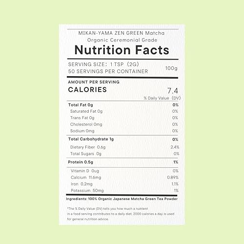 Miniatura 2 de MIKAN-YAMA ZEN GREEN Polvo de matcha orgánico, 100% auténtico grado ceremonial japonés, origen único de Shizuoka Japón, 3.53 oz (3.53 onzas) -