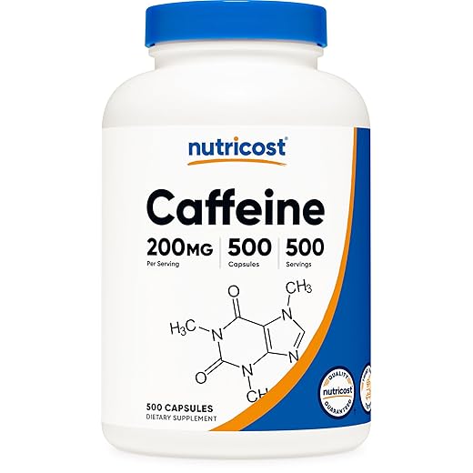 Nutricost Caffeine 200mg Fast Energy Capsules 500