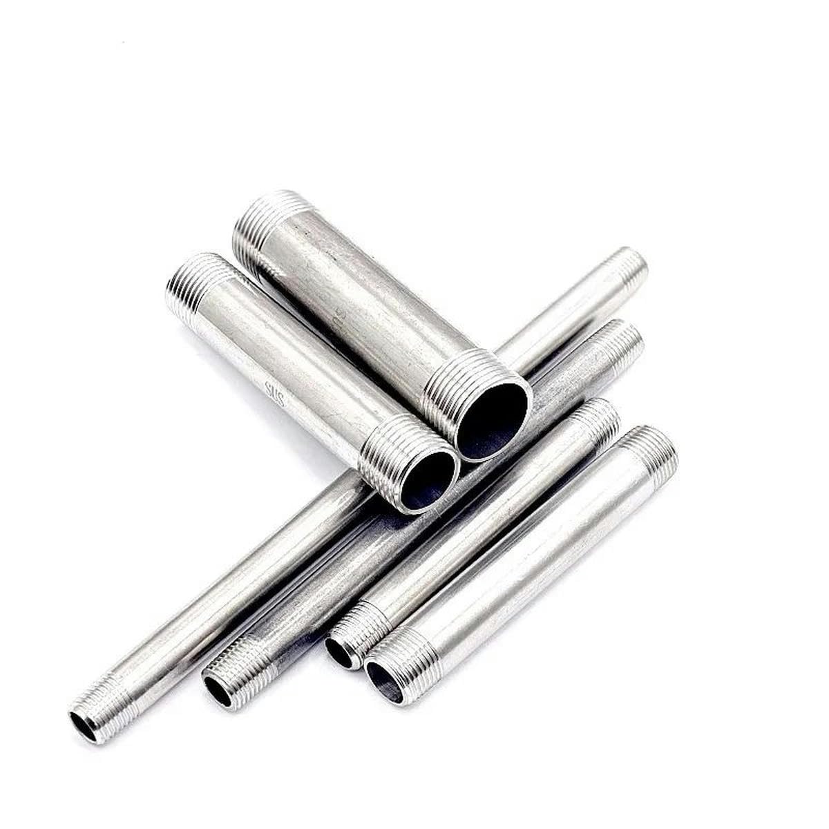 Nipplo lungo filettato maschio 1/8 "1/4" 3/8 "1/2" 3/4 "1" Adattatore connettore per tubo in acciaio inossidabile 304-lunghezza 200mm-1/8"