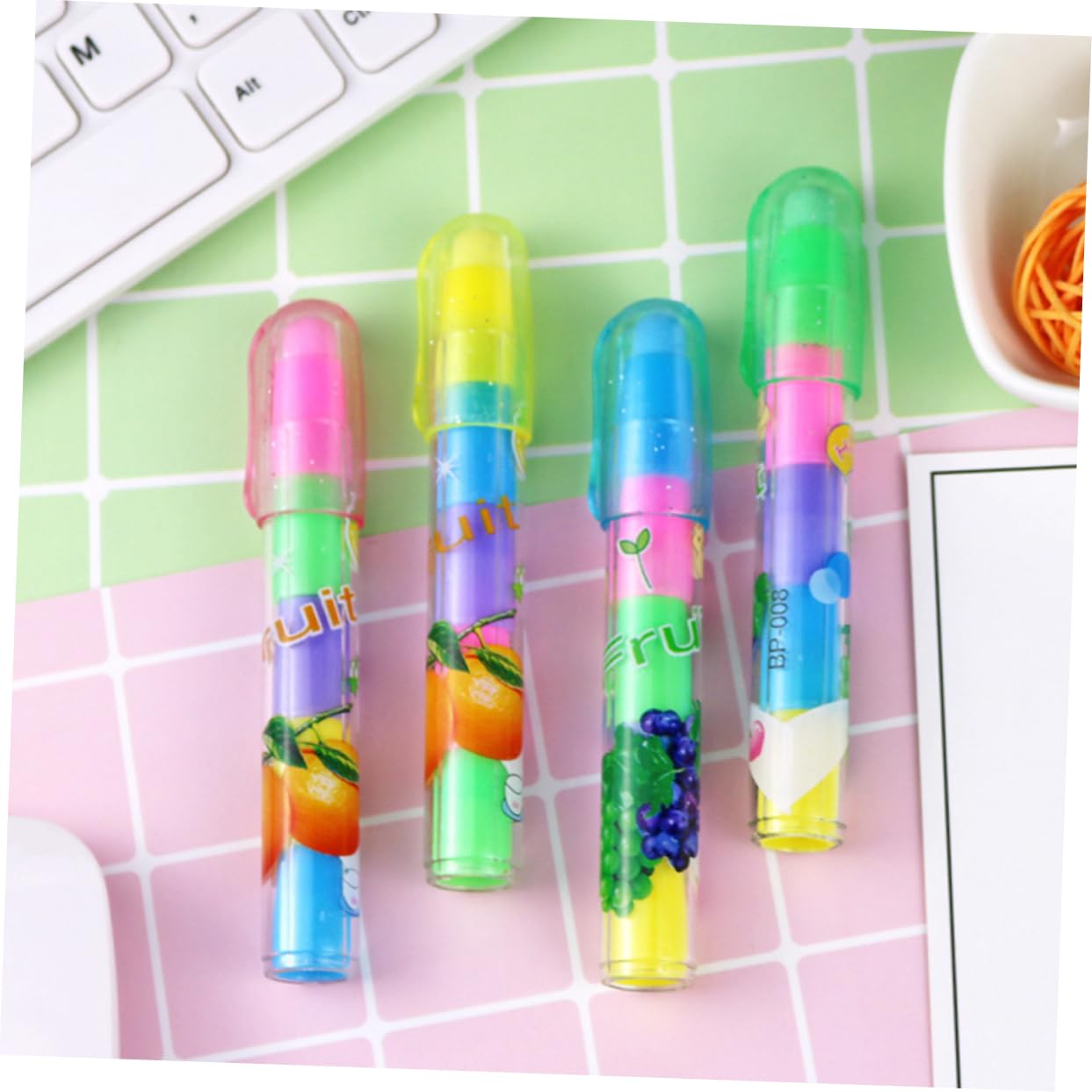 Gommes Kawaii Fruit 36 Pièces Style Stylo Détachable pour L'école