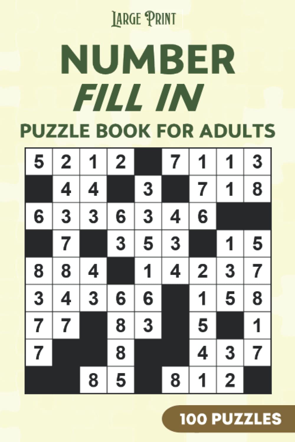 Large Print Number Fill In Puzzle Book for Adults: Number Place Puzzles with Solutions - Numeric Crossword Game