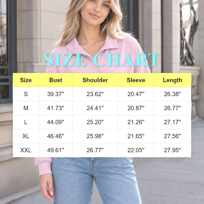 Numaller Polo Shirts for Women Collared Button Scalloped Oversized Hoodies - image 4
