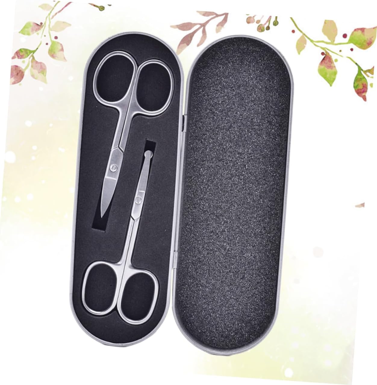 Beavorty 2Pcs Stainless Steel Eyebrow Scissors Safe Eyebrow Trimmer Nose Hair Scissors with Rounded Tips for Gentle Grooming for Men and Women Personal Care