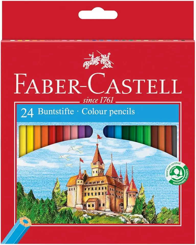 Lápis de Cor 24 cores sextavado 120124G Faber Castell