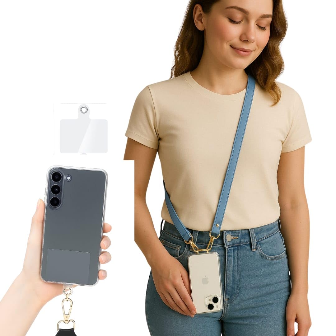 Stylish Mobile Phone Lanyard with Leatheratte Neck Straps | Cross Body Mobile Holder Strap | Hand Free Phone Strap for Women and Girls-image-49