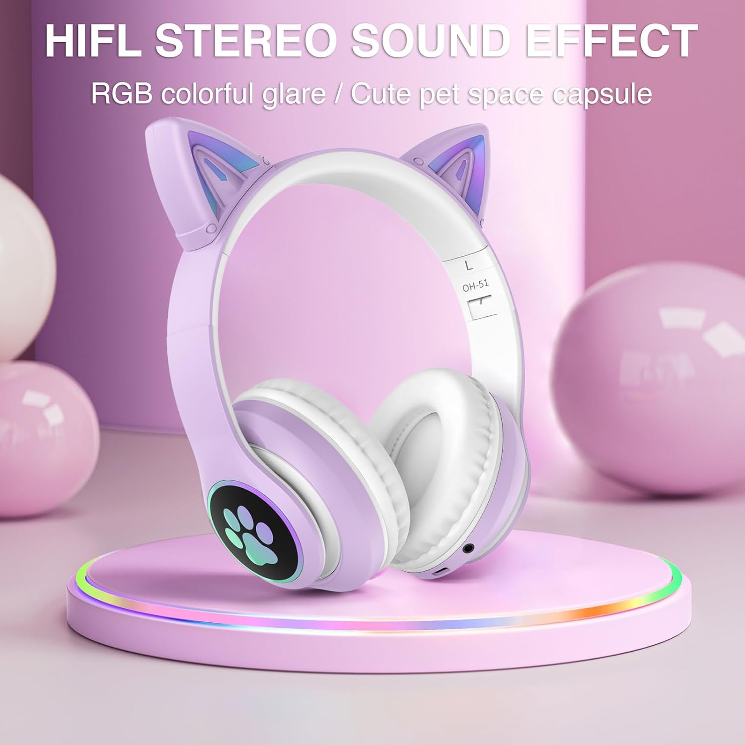 Headphones with RGB colorful glare