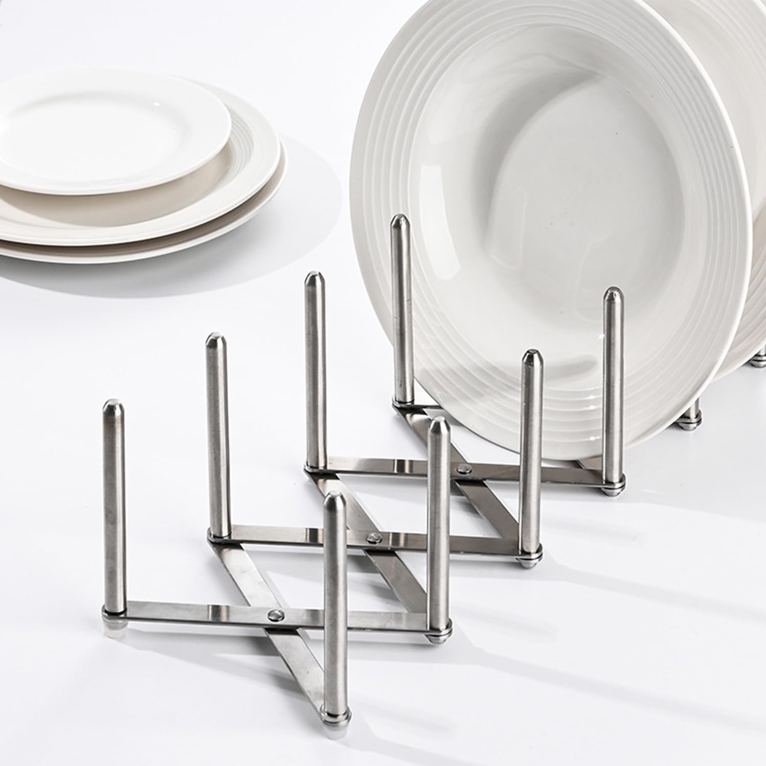 Topfdeckelhalter, Deckel Organizer Küche, Verstellbar, Aus Edelstahl, Platz für bis zu 6 Deckel, Für Teller & Schneidebretter, Ausziehbar & klappbar, Aufbewahrung
