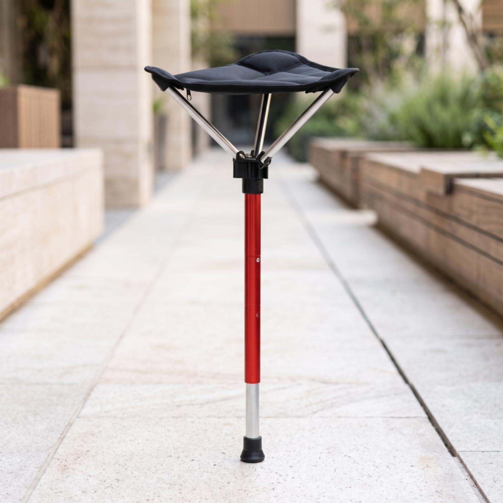 Sgabello Portatile Monopiede Leggero Sgabello Pieghevole Antiscivolo Seduta per Pesca, Rosso
