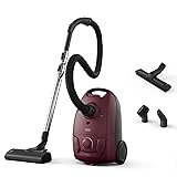 AEG 5000 Series Bagged Cylinder Vacuum Cleaner AB51C2DR, Strong Suction Power, 3L Dust Capacity, Ergonomic Design, High Filtration System, For Hard Floors & Carpets, Dustbag Full Indicator, Dark Red Dark Red 5000 Series