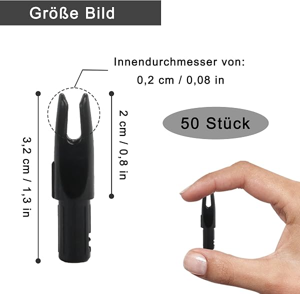 SVUPUE Nocks de Plástico, 50 Piezas Cola De Flecha para Ejes de 6,2 mm de Diámetro - 3
