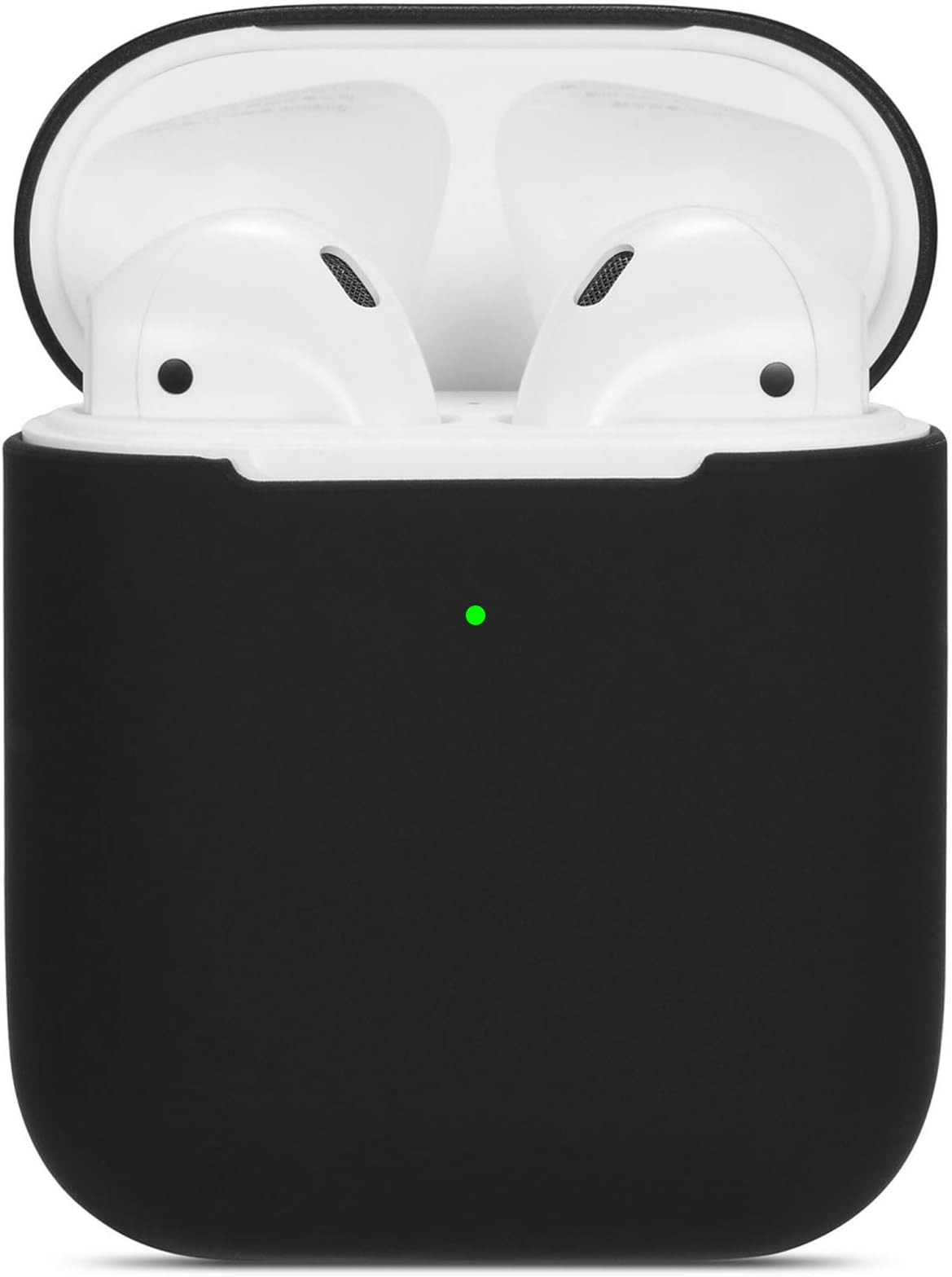 Compatible Airpods Case, Protective Ultra-Thin Soft Silicone Shockproof Non-Slip Protection Accessories Cover Case for Apple Airpods 2 & 1 Charging Case - Black