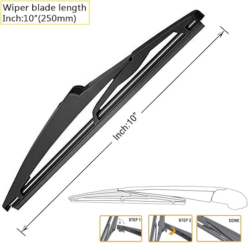Vista 39 de AUTOBOO Limpiaparabrisas de 21 + 21 pulgadas con limpiaparabrisas trasero de 14 pulgadas de repuesto para Jeep Grand Cherokee 2005 2006 2007 208