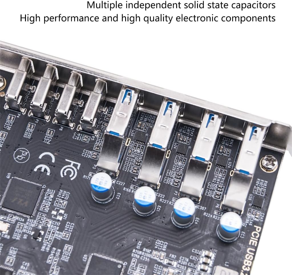 PCIe to 4 USB 3.2 and 4 Type C Port Expansion Adapter Card 20Gbps Fast Transfer