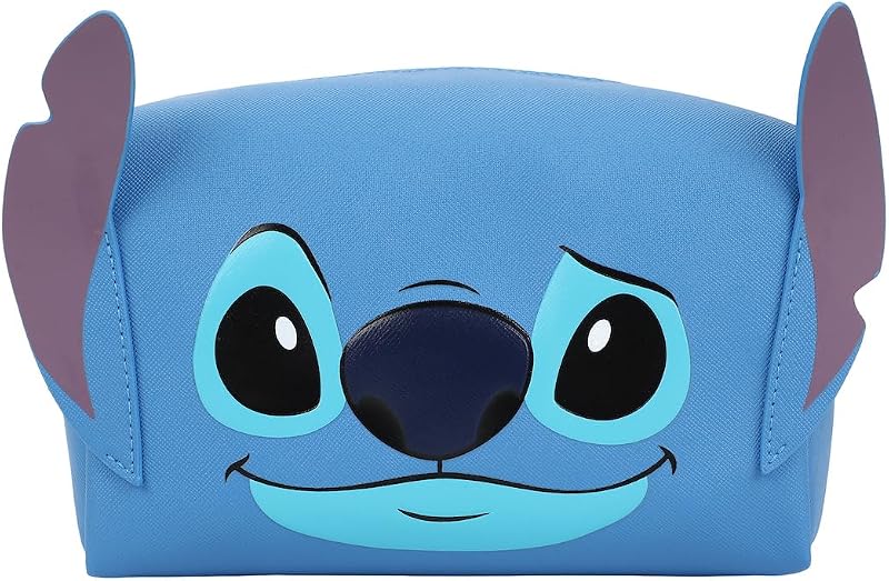 Necessaire Bioworld Lilo & Stitch com formato do rosto do Stitch e orelhas 3D