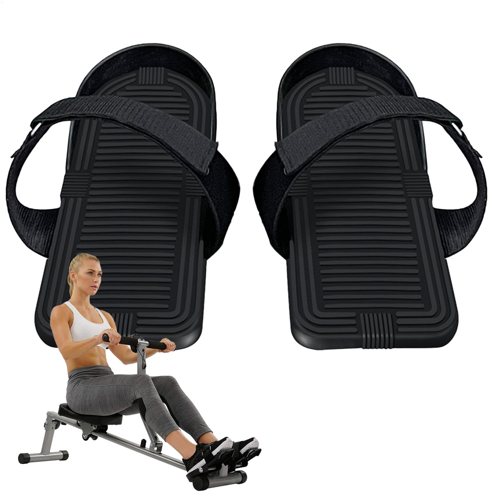 Rowing Machine Pedals, Elliptical Foot Footrests, Adjustable Replacement Parts, Practical Leg Training Steppers, (0.55 Inches), Ideal for Fitness Machines