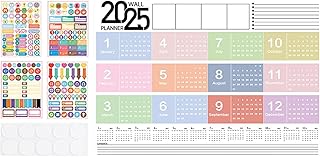 Calendrier 2025 | Calendrier mural en papier de l'année 2025 | Calendrier personnalisé 2025 | Calendrier mural 2025 | Calendrier mural 2025 | Calendrier de l'Avent annuel et mensuel 2025