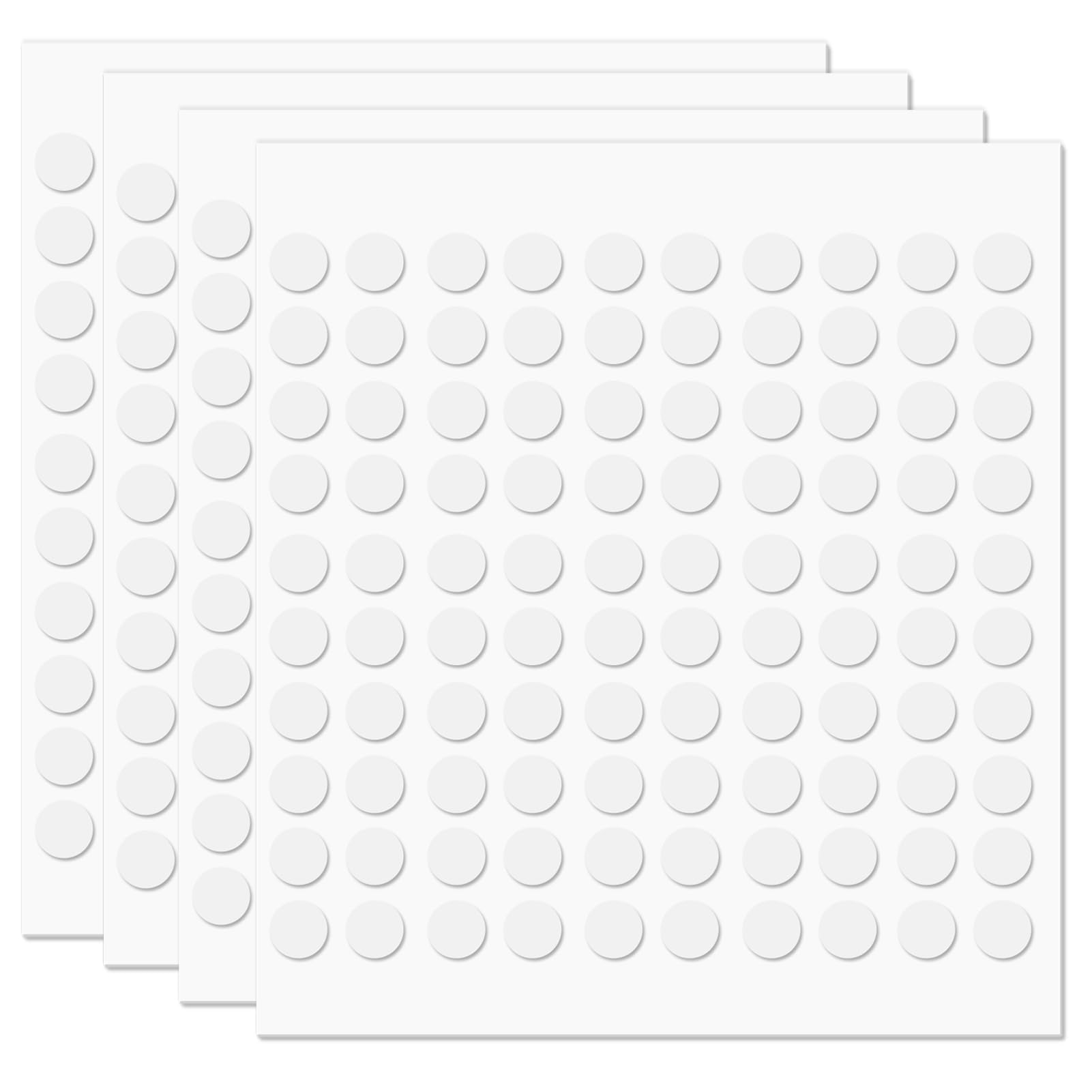 Pastille Double Face Transparent 10 mm 400 Pièces Adhésif Autocollant Rond