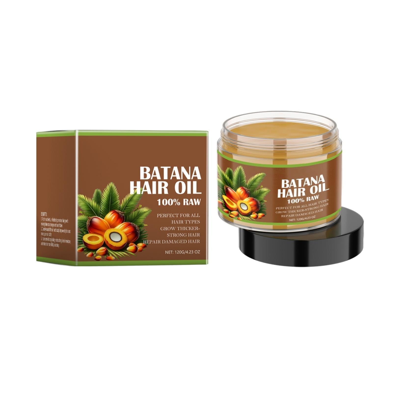 Batana Oil Hair Serum, Nourishes Hair Mask for Damaged Hair, Prevent Hair Split Ends, Promotes Hair Nourishment for Men & Women, 120g