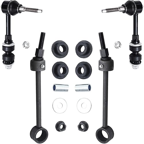 Miniatura 89 de Detroit Axle - 4 barras estabilizadoras para Jeep Grand Cherokee Commander 2005-2010 2006 2007 2008 2009 de repuesto delantero y trasero