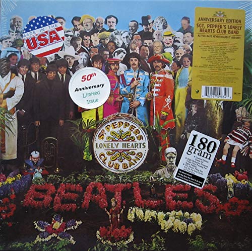 The Beatles Sgt. Pepper's Lonely Hearts Club Band 50th Anniversary Issue (New Stereo Mix) Vinyl LP Rolling Stone 500 Greatest Albums of All Time - Rated 1/500! (w/ STICKERS as Shown)