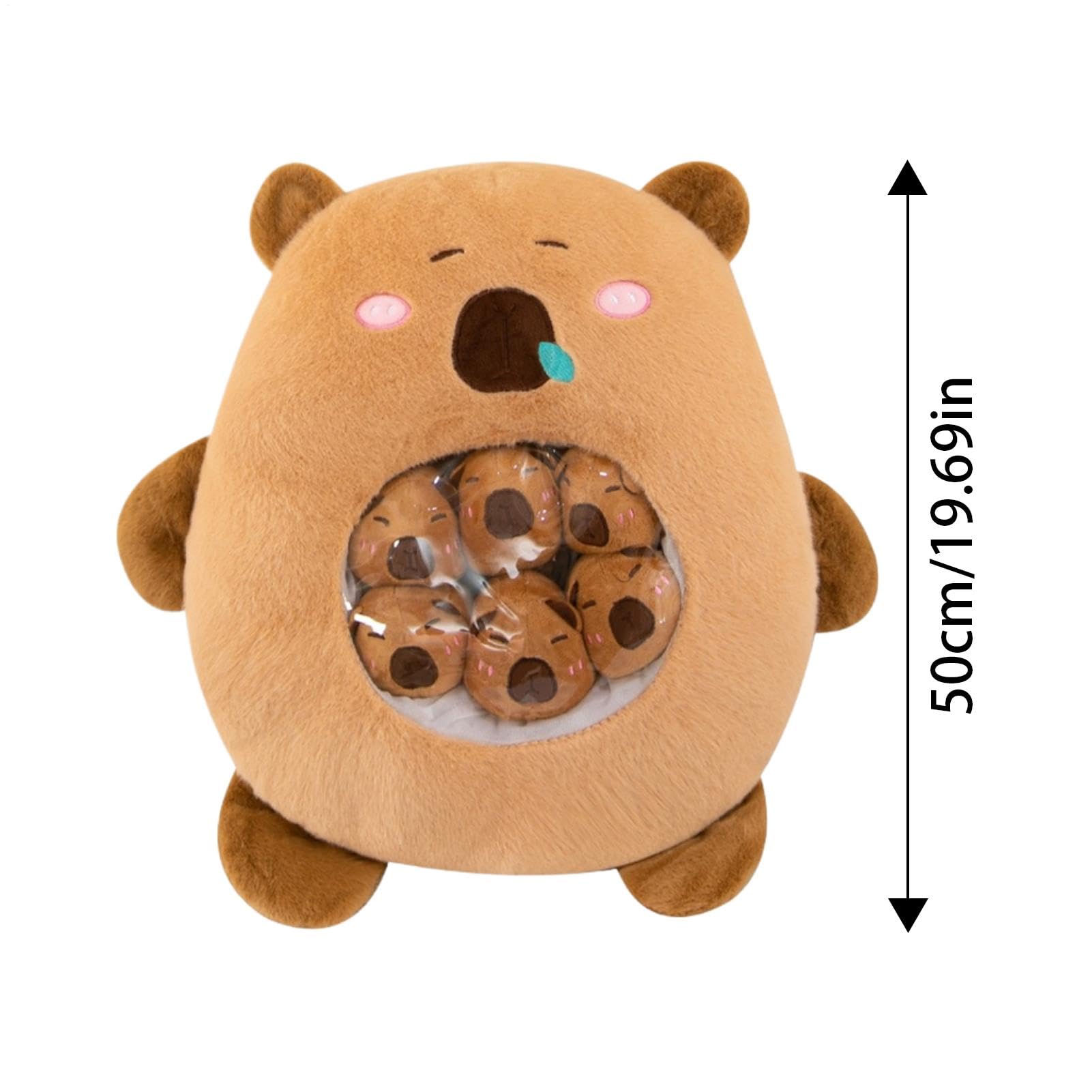 Adorable Peluche De Capibara Suave Cojín Desmontable De Peluche Con 6 | Almohada De Siesta Con Forma De Animal Para Dormitorio Infantil, Sofá Y Sala De Juegos, Almohada De
