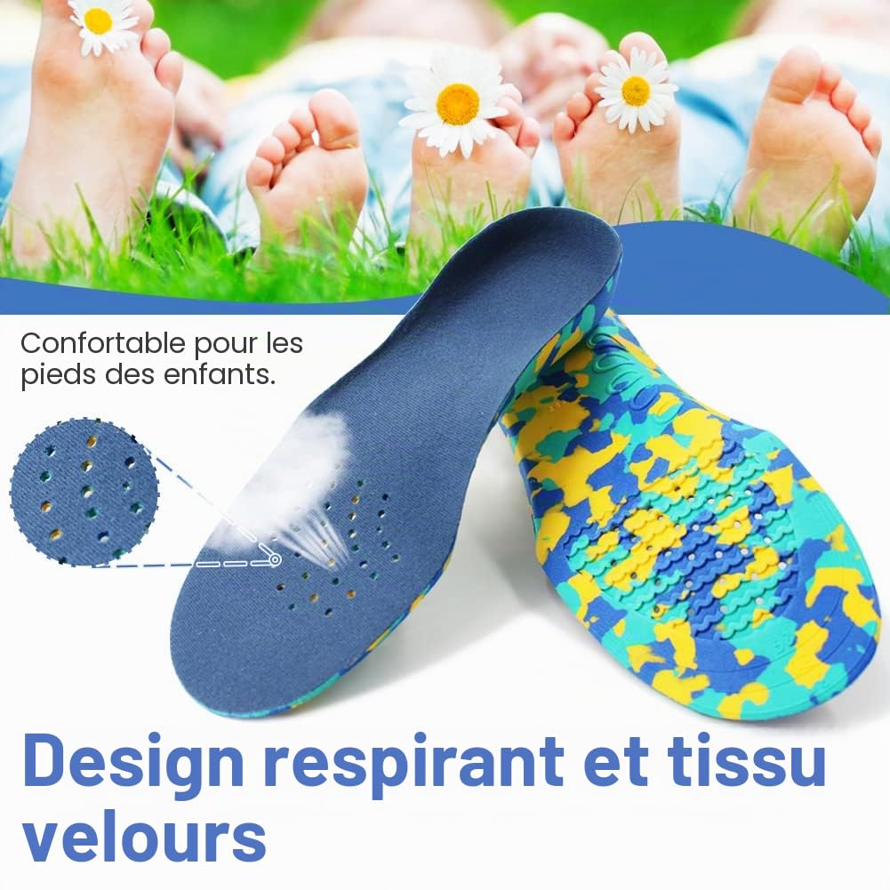 Ailaka enfants semelles orthopédiques soutien voûte plantaire, coussin de mousse Eva pour pieds plats pour enfants, fasciite plantaire(30-32 EU/32-34 CN)