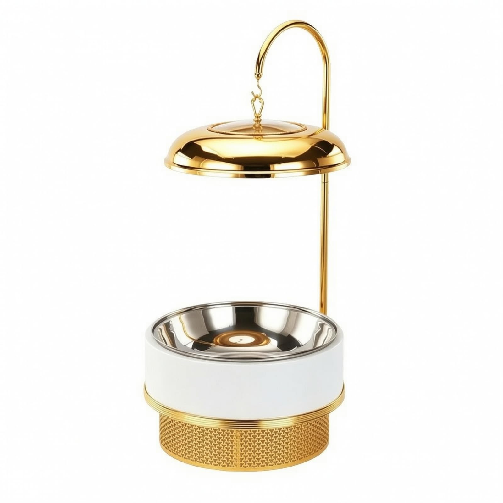 Chafing Dish Colgante Redondo 8 L Profesional Plato Caliente Colgante con Tapa Organizador Calientaplatos para Reuniones Caterizados, Oro