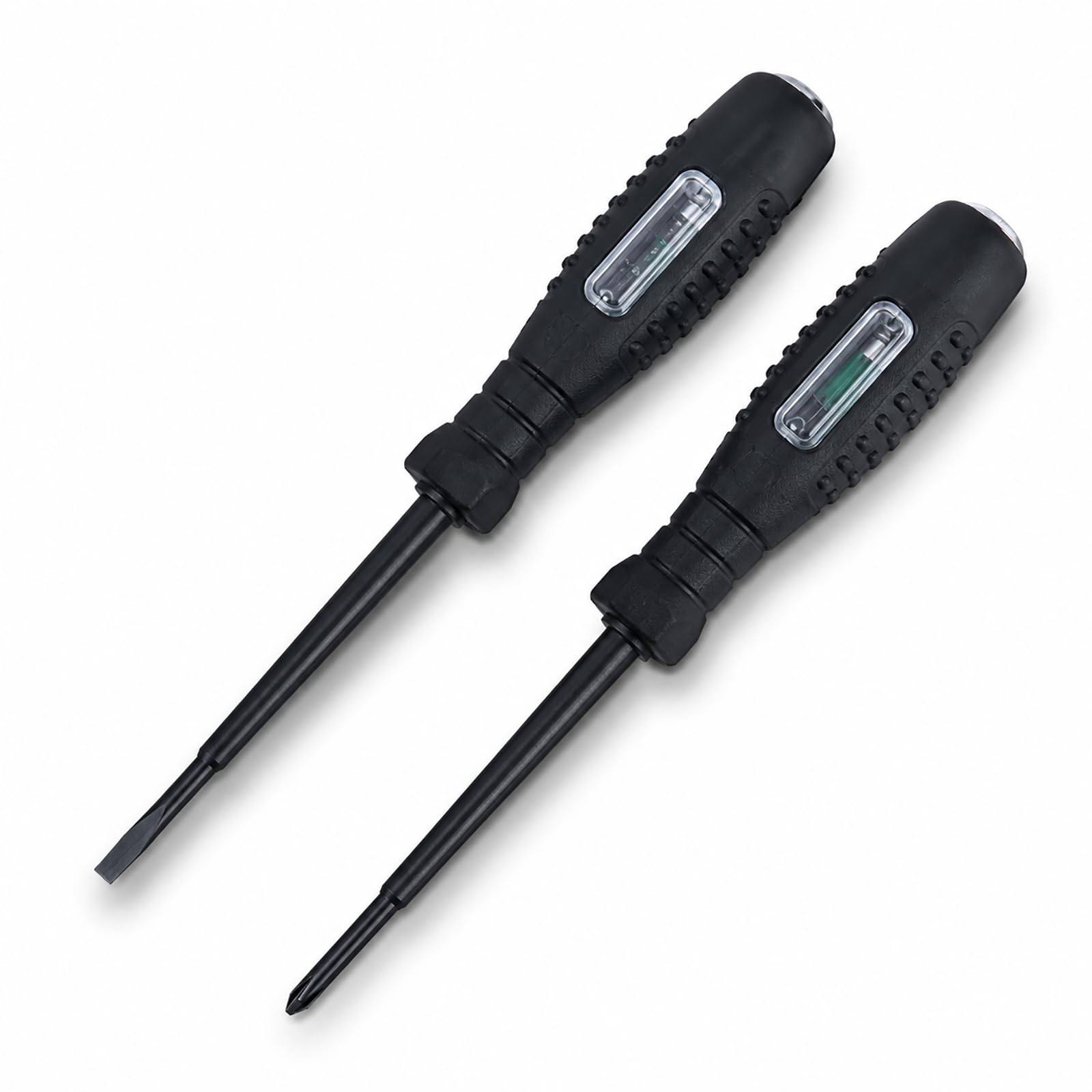 2 Stück Schraubendreher, Spannungsprüfer, 2-in-1, Schraubendreher, Spannungsprüfer, elektrischer Teststift mit Erkennung 12 V-220 V, magnetisch, flach und kreuzförmig, Phasendetektor AC/DC, Induktion