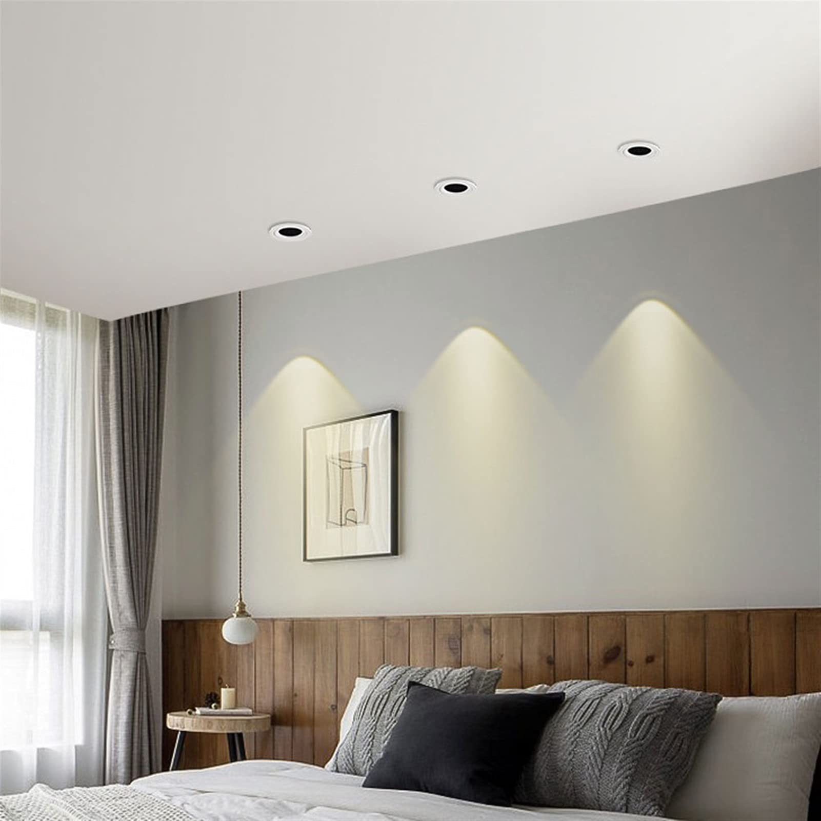 Reflektor sufitowy LED do zabudowy, lampa akcentująca, regulowana aluminiowa podtynkowa lampa sufitowa, nowoczesne reflektory sufitowe do salonu lub przedpokoju