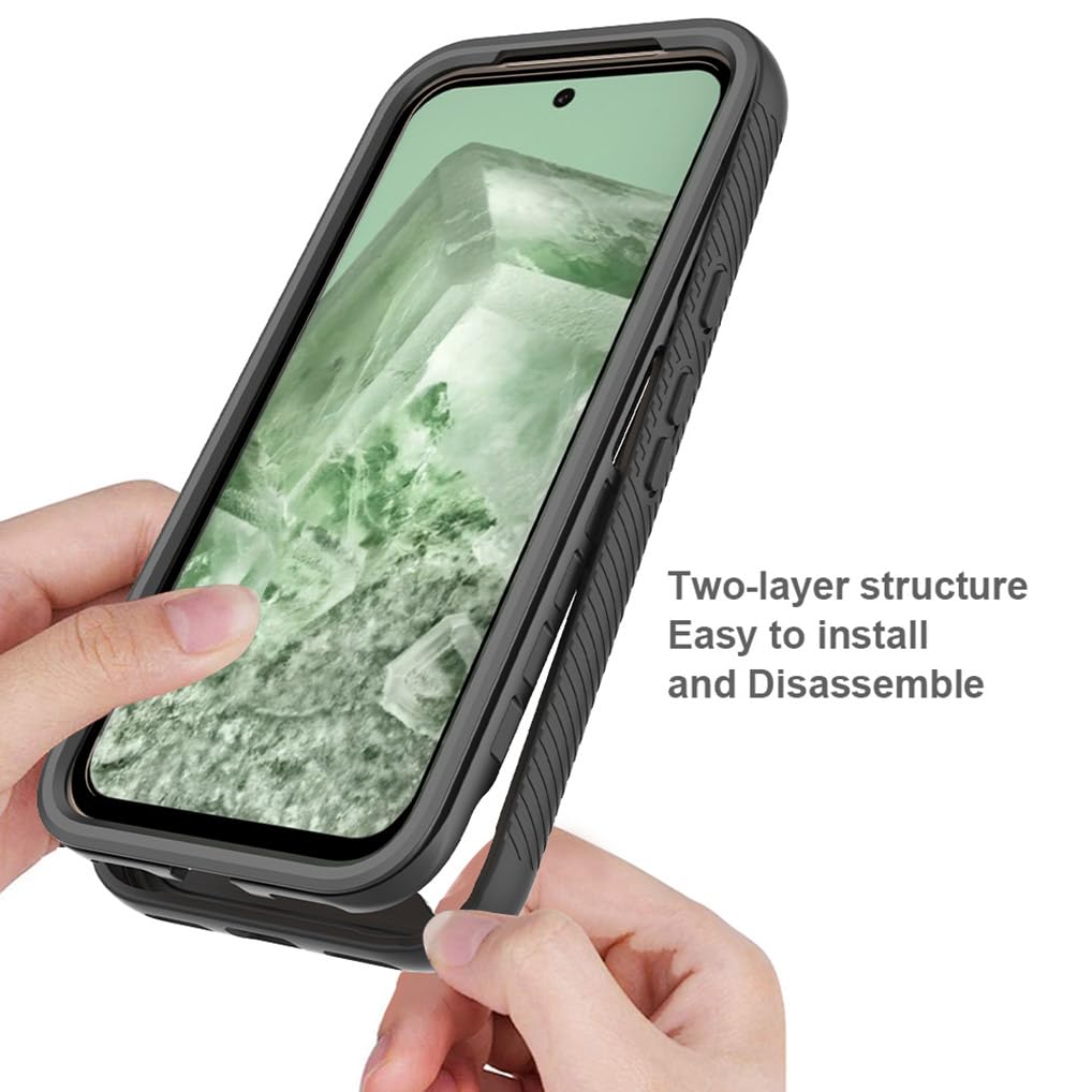 SEAHAI Cover Trasparente Per Google Pixel 7 Con Protezione Schermo Integrata - Custodia Full Body Antiurto Rigida + Morbida, Azzurro - 2