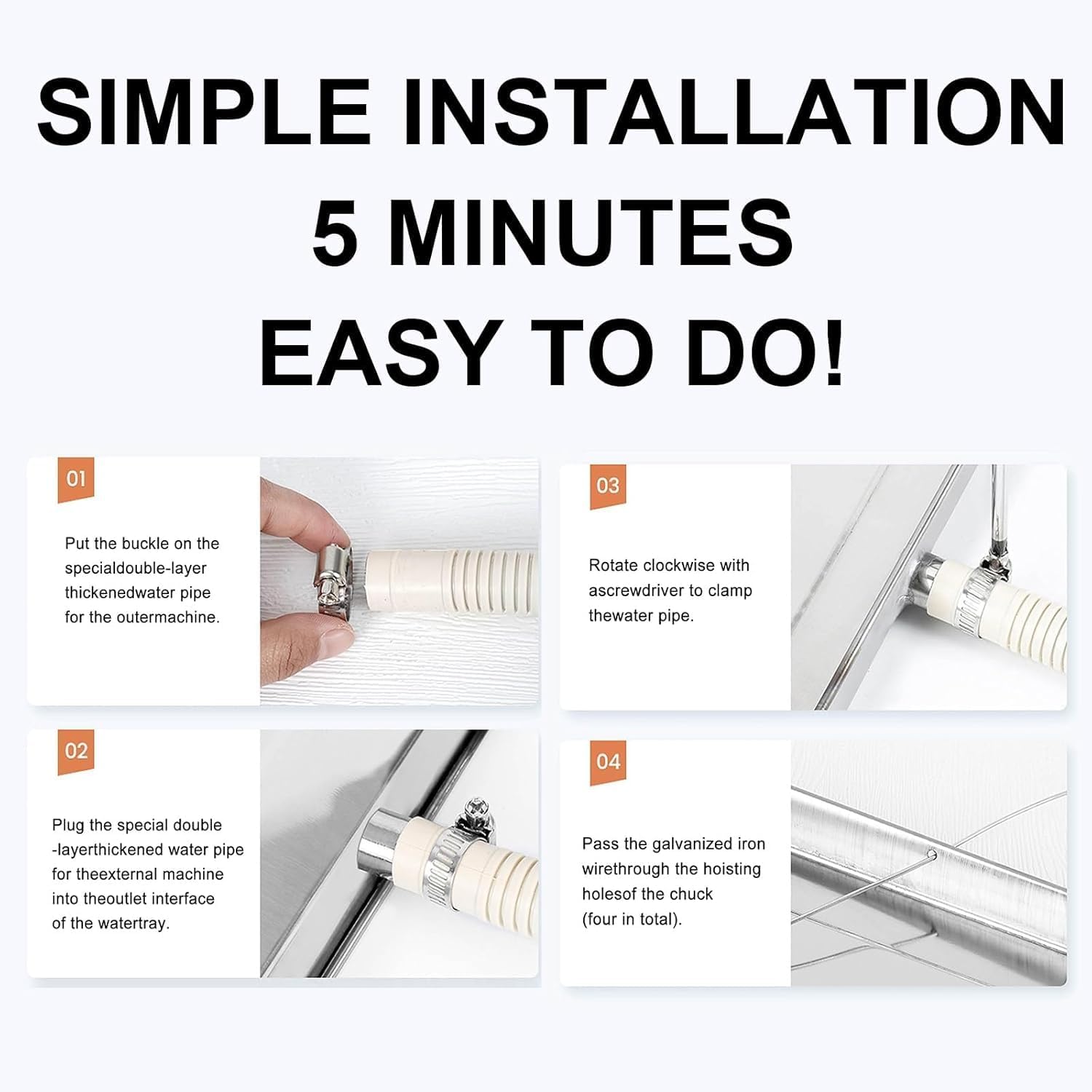 Premium Stainless Steel AC Drip Pan with Drain Hole | Leak-Resistant Tray for Mini Split & Window Units | Outdoor Condensate Drain Pan (2 Pack, 33x15 in)