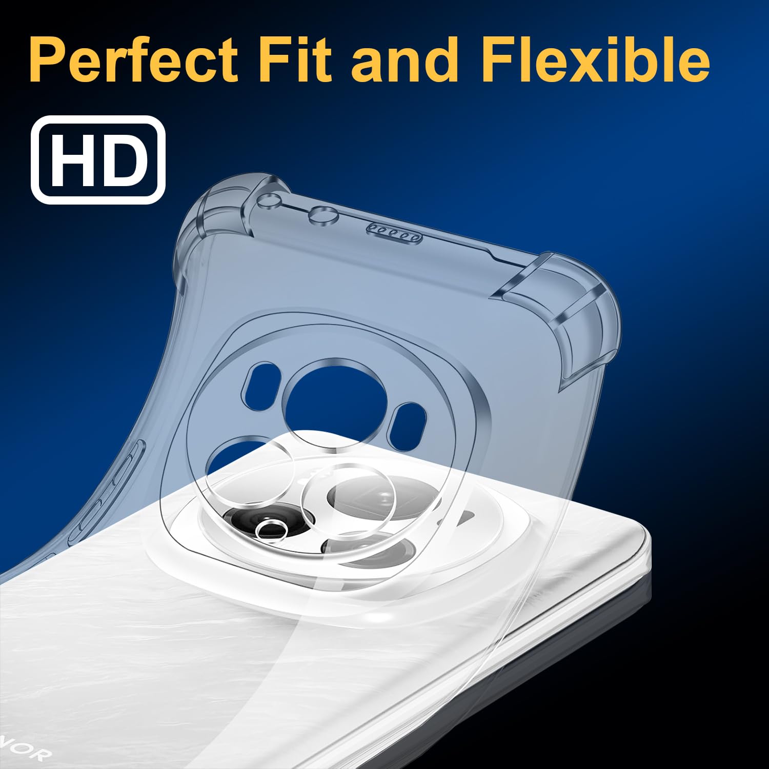 ISOI - Cover per Honor 200, Custodia Morbida in Silicone Liquido, Protezione Completa Antiurto Ultra Sottile per il Corpo - Nero
