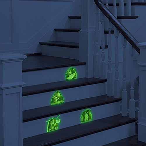 Miniatura 5 de Adhesivo de Pared 3D de Agujero de Ratón que Brilla en la Oscuridad, Adhesivo de Pared de Arte Divertido de Ratón Leyendo Libro, Despegable y